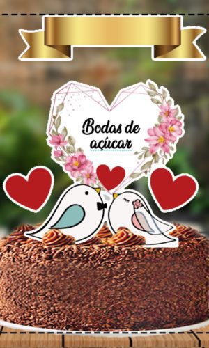 Topo de Bolo Bodas de Açucar - Ref 4703 Arquivo Digital