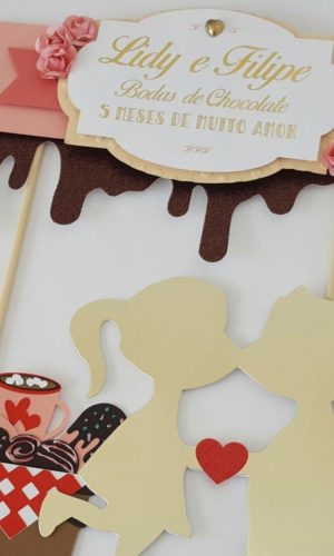 Topo de Bolo Bodas de Chocolate Arquivo de Corte Studio