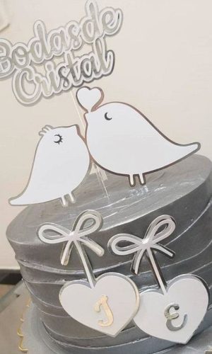Topo de Bolo Bodas de Cristal Arquivo de Corte Studio