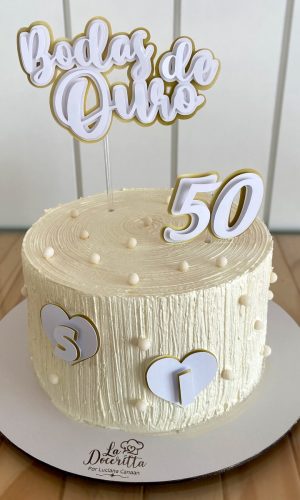 Topo de Bolo Bodas de Ouro - Arquivo de Corte