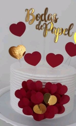 Arquivo de Corte - Topo de Bolo Bodas de Papel