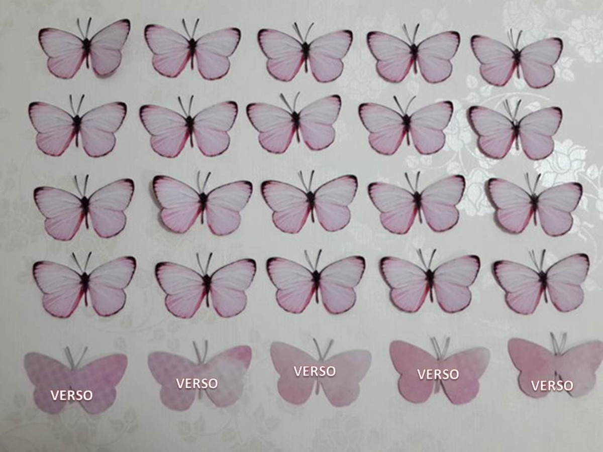 Topo de Bolo Borboletas Rosê - Imagem 3