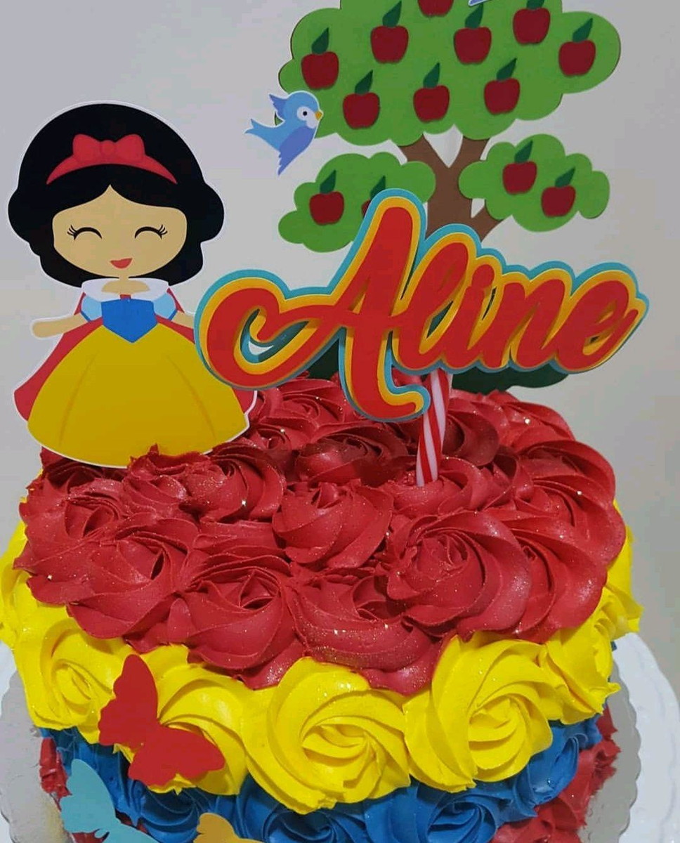 Arquivo digital SILHOUETTE - Topo Bolo Branca de Neve Cute - Imagem 2