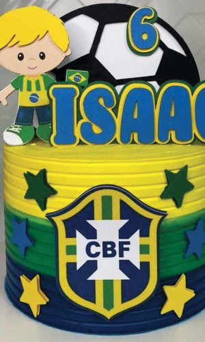 Topo de Bolo Brasil Copa Futebol Arquivo de Corte