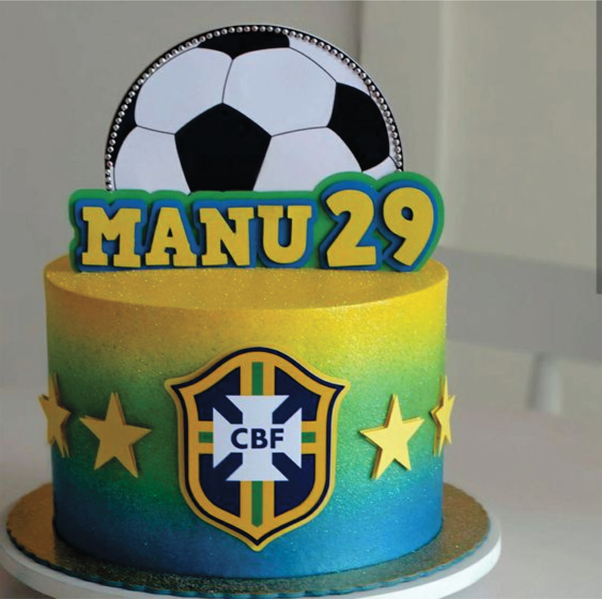 Topo de Bolo Brasil Copa Futebol Arquivo de Corte