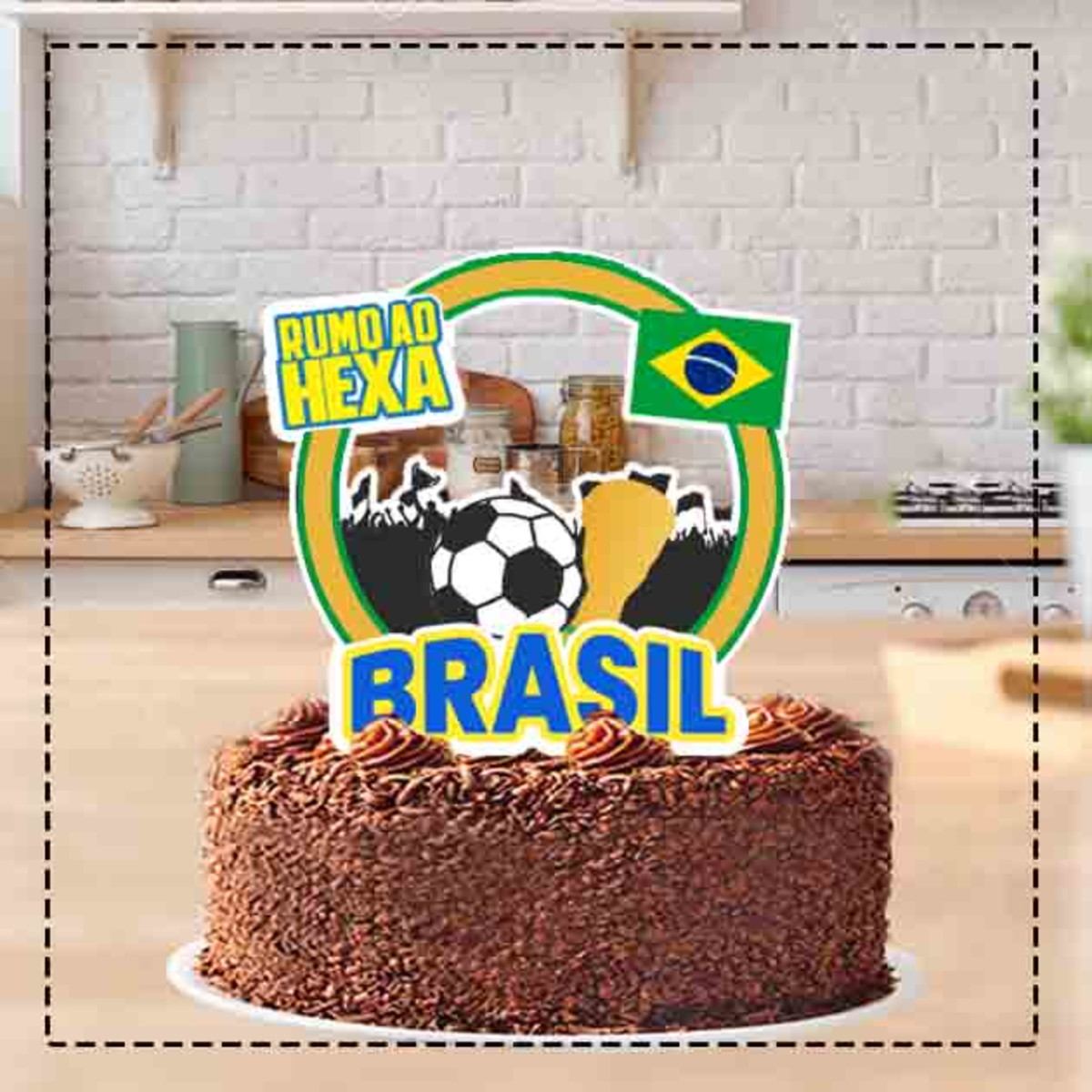 Topo de Bolo Brasil Jogo Futebol Goool 1546 Arquivo Digital
