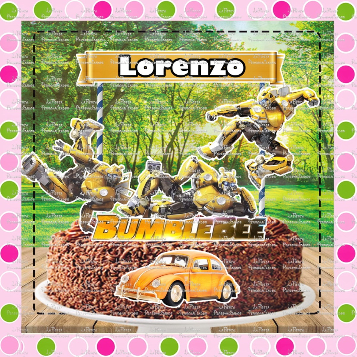 Topo de Bolo Bumblebee