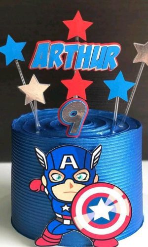 Topo de Bolo Capitão América*+ 4 Arquivos a Sua Escolha