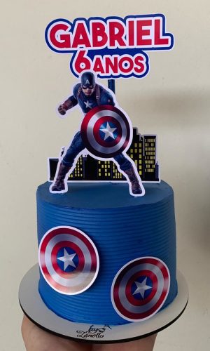 Arquivo de corte Topo de bolo Capitão América + 9 topos