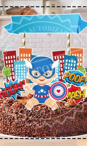 TOPO DE BOLO CAPITÃO AMÉRICA BABY 01- ARQUIVO DIGITAL