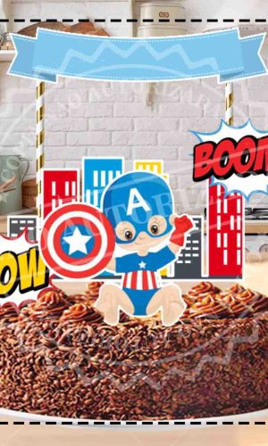 TOPO DE BOLO CAPITÃO AMÉRICA BABY 02- ARQUIVO DIGITAL