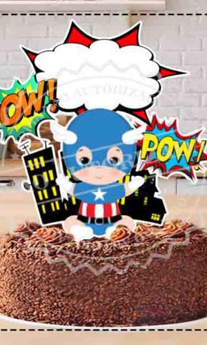 TOPO DE BOLO CAPITÃO AMÉRICA BABY 03- ARQUIVO DIGITAL