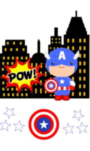 Topo de bolo Capitão América cute + 4 ARQUIVOS A SUA ESCOLHA