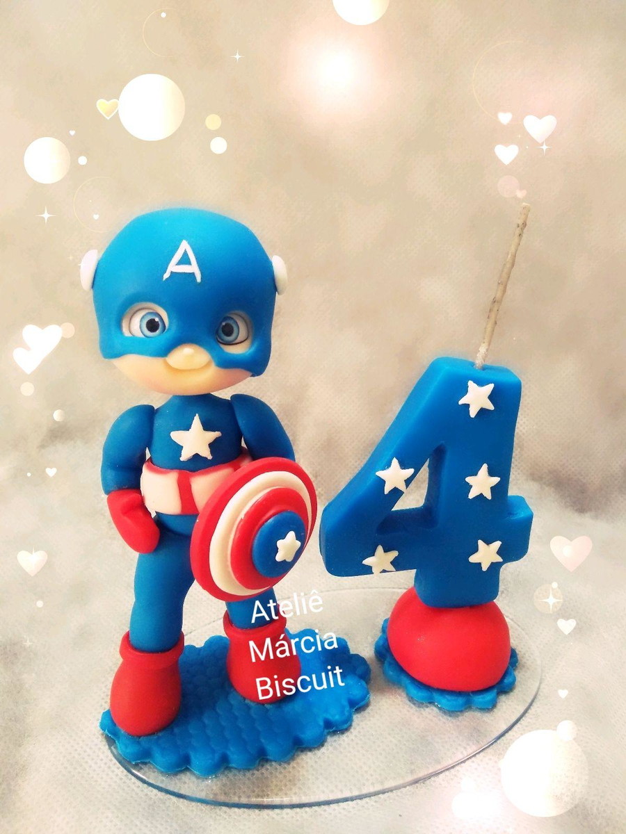 Topo de bolo Capitão América