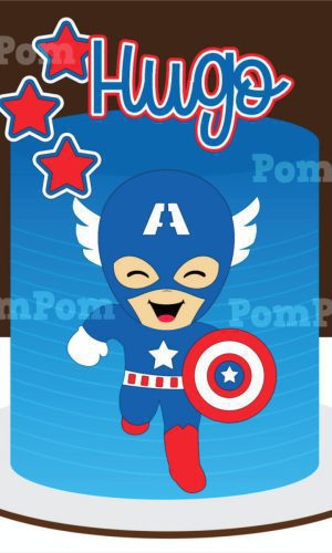 Topo de Bolo Capitão América