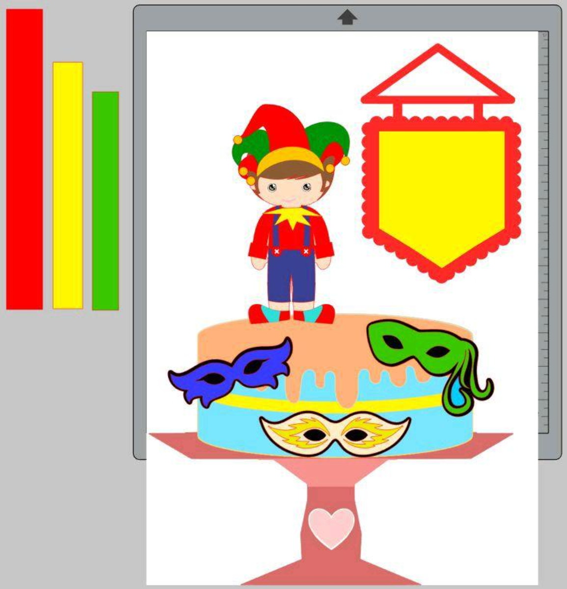 Topo de Bolo Carnaval Meninos +4 Arquivos a Sua Escolha