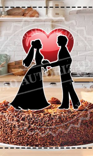 TOPO DE BOLO CASAMENTO SILHOUETA - ARQUIVO DIGITAL