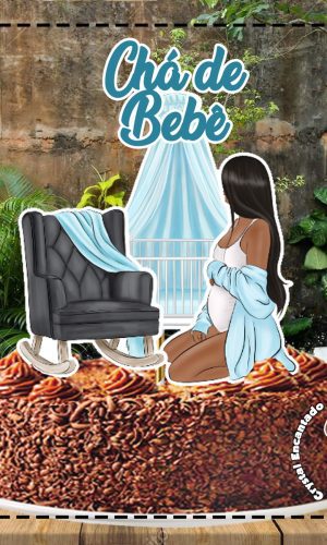 Topo de Bolo Cha de Bebe Menino - 0620 Arquivo Digital