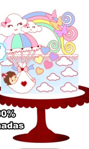 Arquivo de corte Topo de bolo Chuva de Amor Menina-