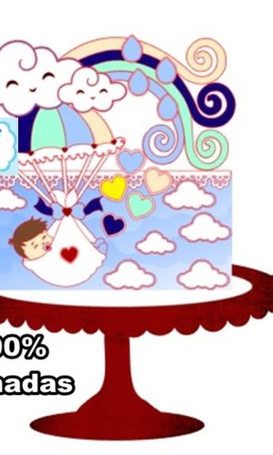 Arquivo de corte Topo de bolo Chuva de Amor Menino-
