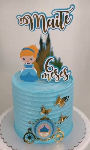 Topo de Bolo Cinderela Cute Arquivo de Corte Studio/PDF