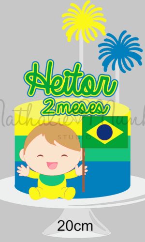 Topo de Bolo - Copa Brasil Bebê - Arquivo de Corte