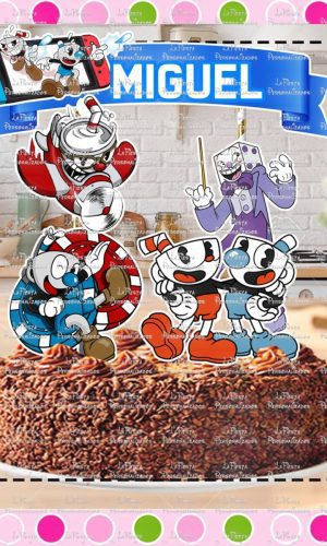 Topo de Bolo Cuphead