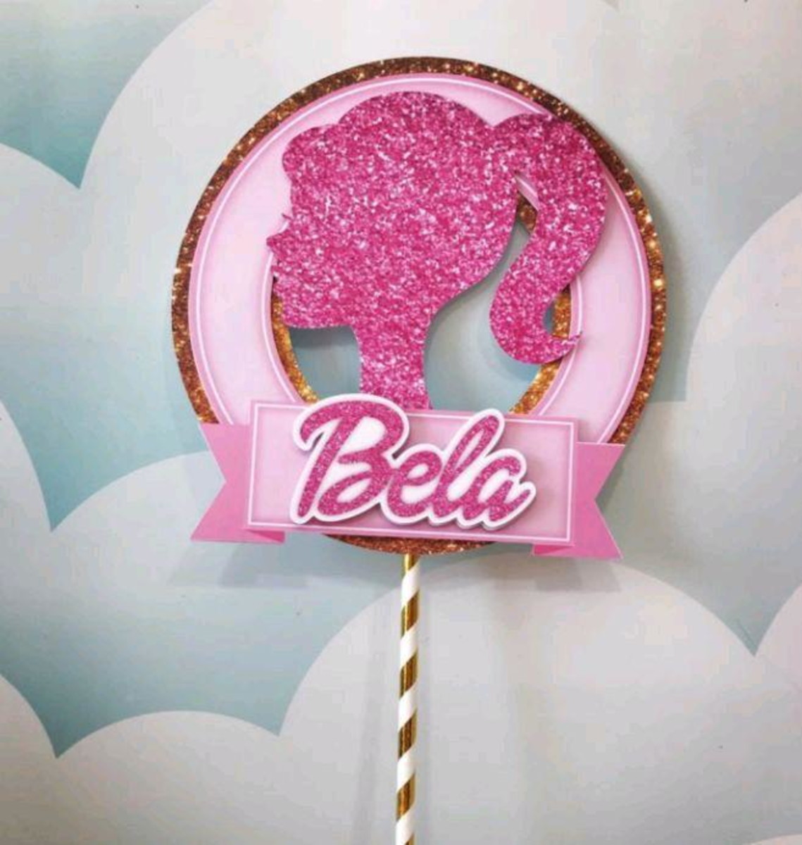 Topo de Bolo da Barbie 2 + 4 Arquivos a Sua Escolha