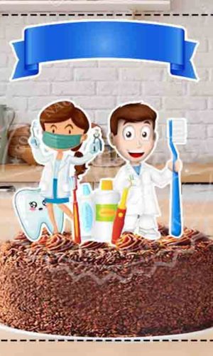 TOPO DE BOLO DENTISTA HOME E MULHER - ARQUIVO DIGITAL