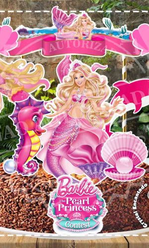 Topo de Bolo Barbie Sereia - Ref 0251 Arquivo Digital