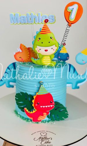 Topo de Bolo Dino Baby Cute - Arquivo de Corte