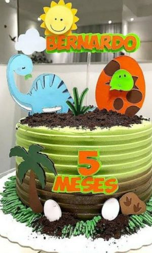 Topo de Bolo Dinossauro Bebê Dino + 4 Arquivos a Sua Escolha