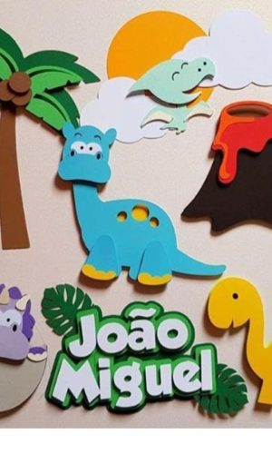 Arquivo de corte topo de bolo em camadas Dinossauro