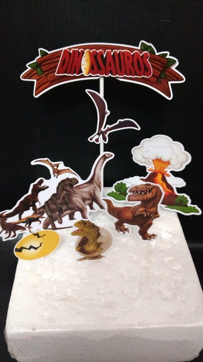 Topo de bolo Dinossauros - arquivo digital