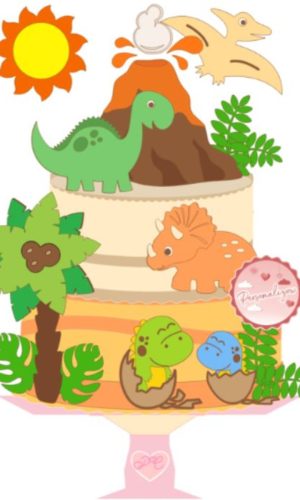 Arquivo Topo de Bolo - Dinossauros Cute
