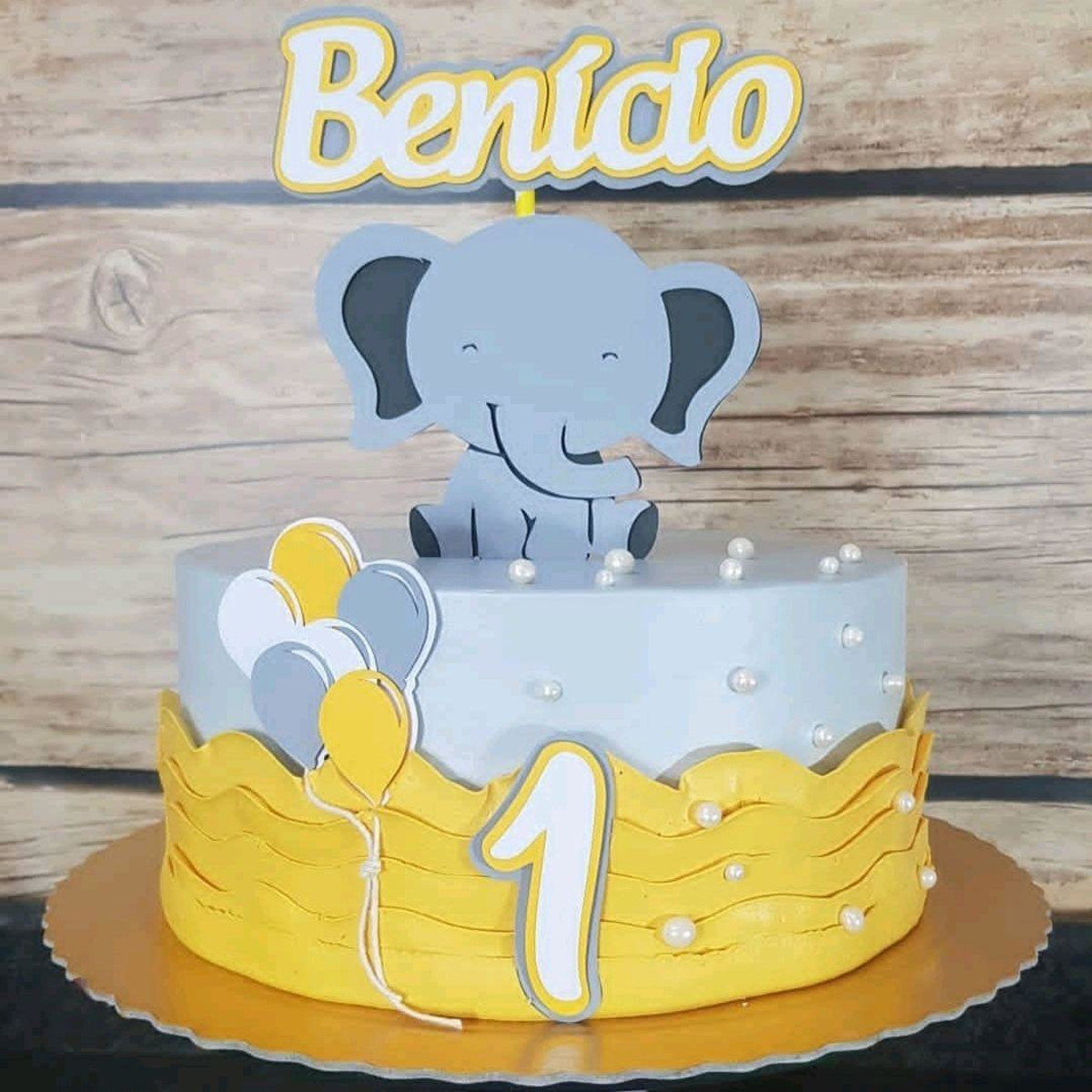 Arquivo digital p/ SILHOUETTE -Topo de Bolo Elefante Camadas - Imagem 3