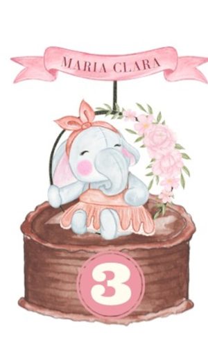 Topo de Bolo Elefnte Rosa Arquivo pdf