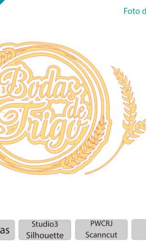 ARQUIVO Topo de bolo em camadas bodas de trigo +1 tema