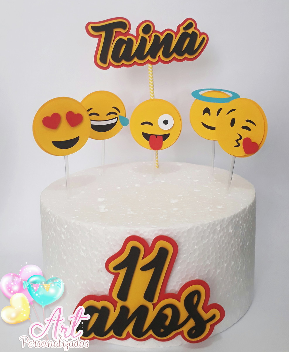 Topo de bolo emoji