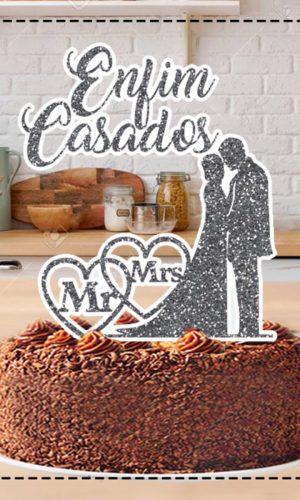 Topo de Bolo Enfim Casados 5291 Arquivo Digital