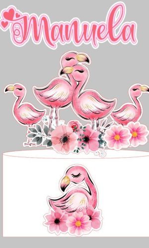 TOPO DE BOLO FLAMINGO ARQUIVO DE CORTE P/ STUDIO SILHOUETTE