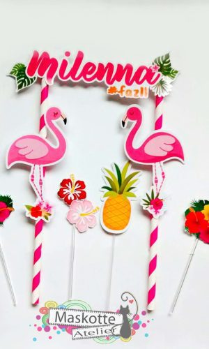 Topo De Bolo Flamingo