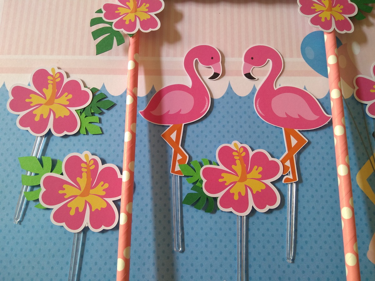 Topo de bolo Flamingo - Imagem 3