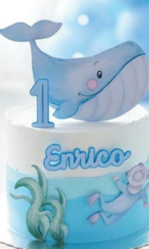 Topo de Bolo Fundo do Mar Aquarela Arquivo de Corte