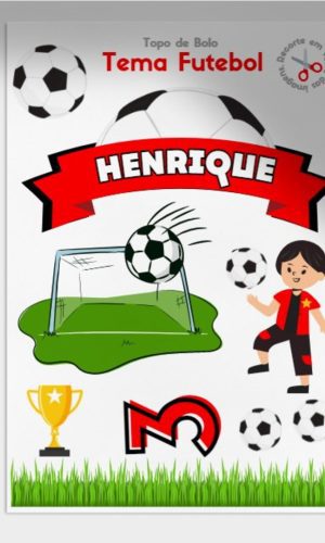Topo de Bolo Futebol - Arquivo de Corte em pdf