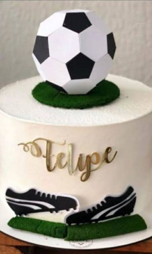 Topo de Bolo Futebol Bola 3D Arquivo de Corte Studio/PDF