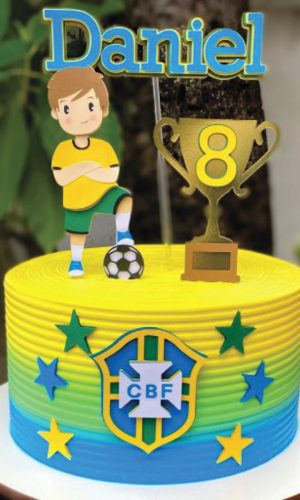 Topo de Bolo Futebol Brasil Arquivo de Corte
