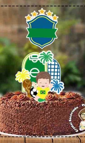 Topo de Bolo Futebol Copa Baby - Ref 1573 Arquivo Digital