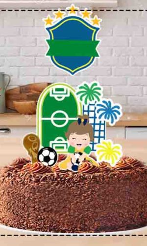 Topo de Bolo Futebol Copa Menina Ref 1574 Arquivo Digital