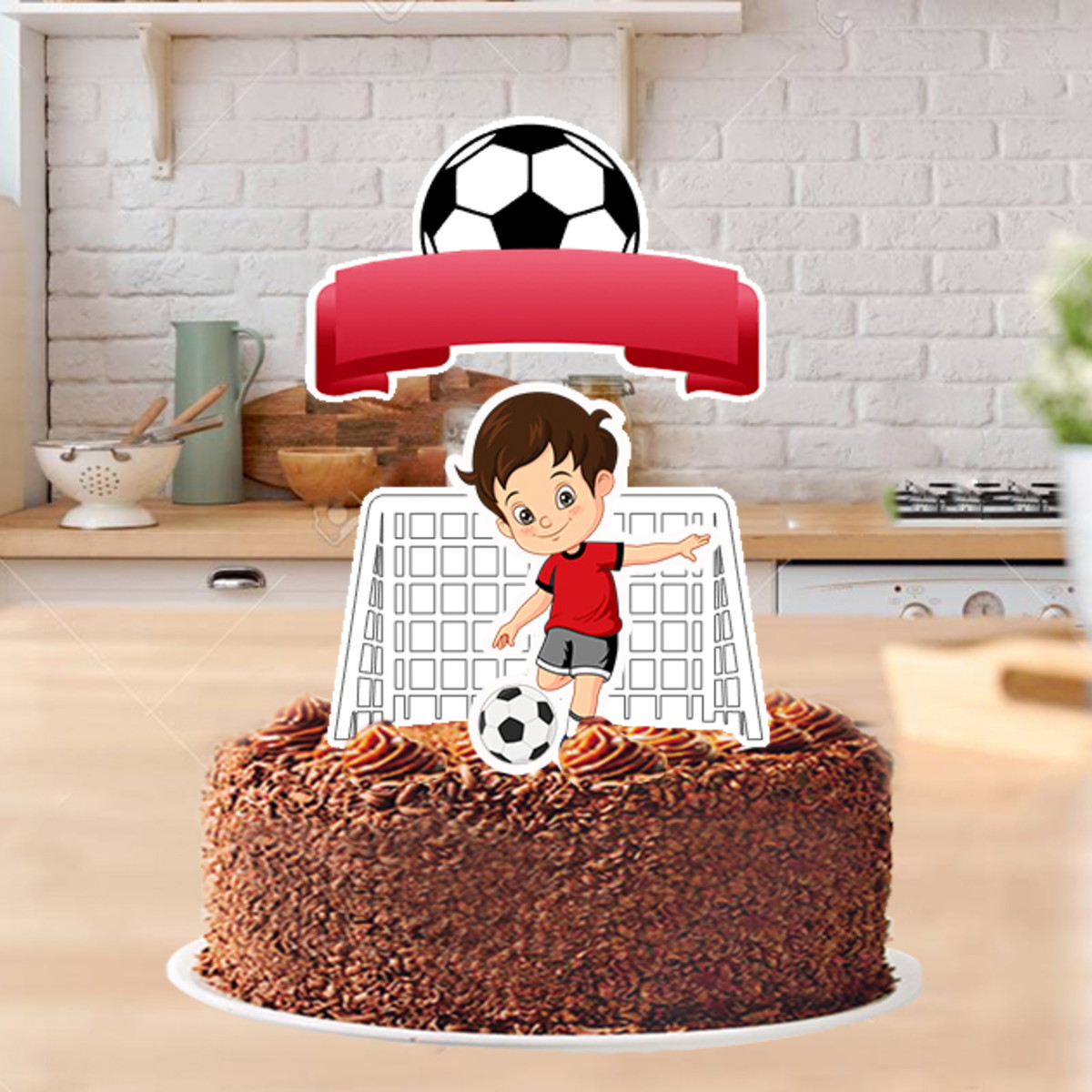 Topo de Bolo Futebol Menino 5676 Arquivo Digital